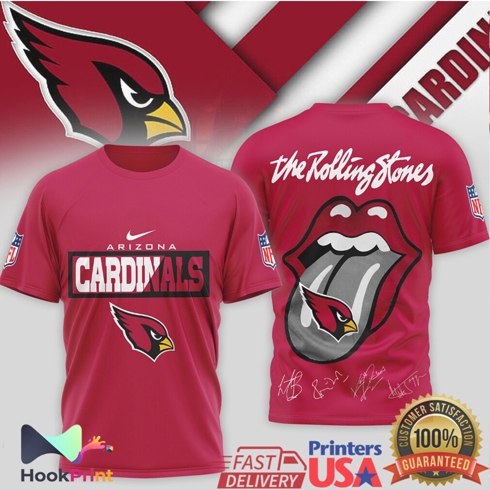 Arizona Cardinals x The Rolling Stones Tongue Logo Signature T Shirt Arizona Cardinals x The Rolling Stones Tongue Logo Signature T Shirt
