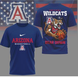 Arizona Wildcats Basketball “Bear Down” Mascot Graphic T Shirt Arizona Wildcats Basketball “Bear Down” Mascot Graphic T Shirt