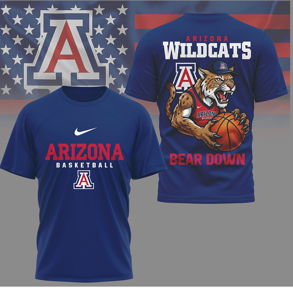Arizona Wildcats Basketball “Bear Down” Mascot Graphic T Shirt Arizona Wildcats Basketball “Bear Down” Mascot Graphic T Shirt