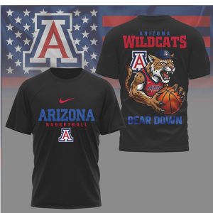 Arizona Wildcats Basketball “Bear Down” Mascot Graphic T Shirt