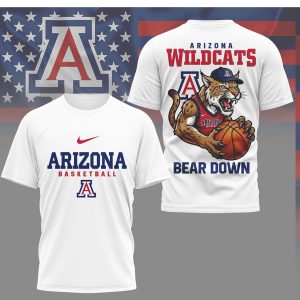 Arizona Wildcats Basketball “Bear Down” Mascot Graphic T Shirt