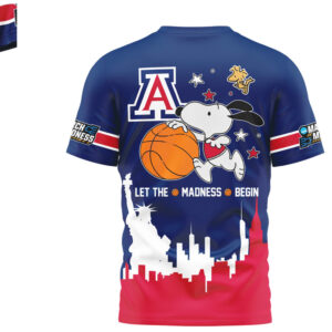 Arizona Wildcats Snoopy Basketball 2026 March Madness Skyline Shirt