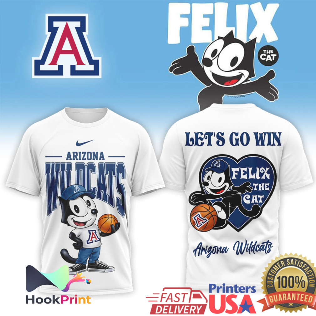 Arizona Wildcats x Felix The Cat Basketball Let's Go Win T Shirt Arizona Wildcats x Felix The Cat Basketball Let's Go Win T Shirt