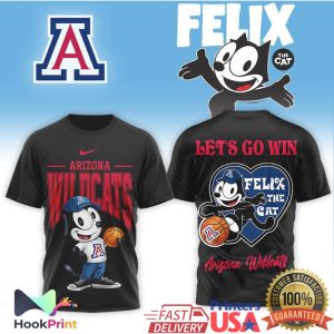 Arizona Wildcats x Felix The Cat Basketball Let's Go Win T Shirt