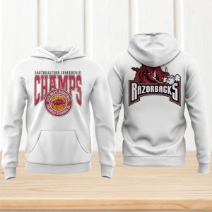 Arkansas Razorbacks 2026 SEC Men's Basketball Conference Champions White Hoodie