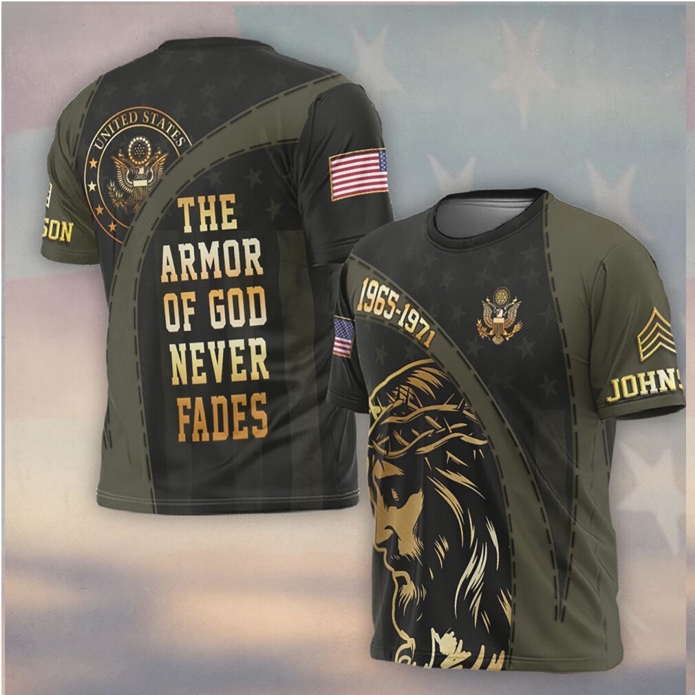 Armor of God Never Fades Christian U.S. Army Veteran Jesus Portrait Shirt Armor of God Never Fades Christian U.S. Army Veteran Jesus Portrait Shirt