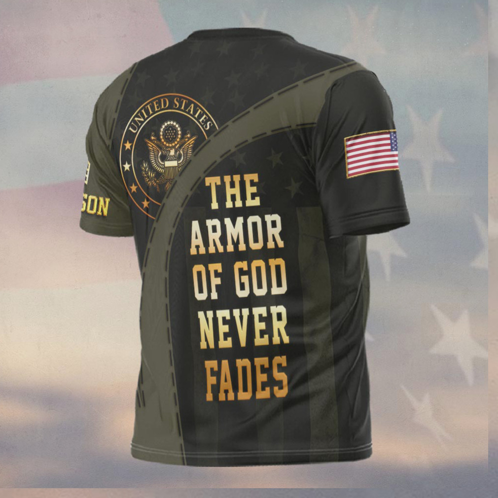 Armor of God Never Fades Christian U.S. Army Veteran Jesus Portrait Shirt Armor of God Never Fades Christian U.S. Army Veteran Jesus Portrait Shirt