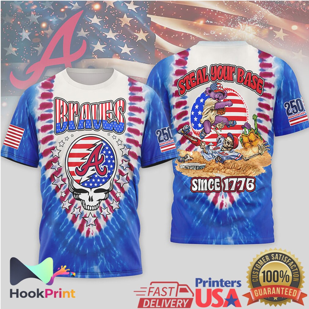Atlanta Braves Grateful Dead Steal Your Base 250th Anniversary T Shirt Atlanta Braves Grateful Dead Steal Your Base 250th Anniversary T Shirt