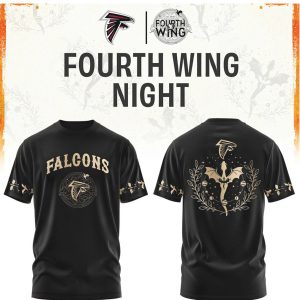 Atlanta Falcons Fourth Wing Night Dragon Black Football T Shirt