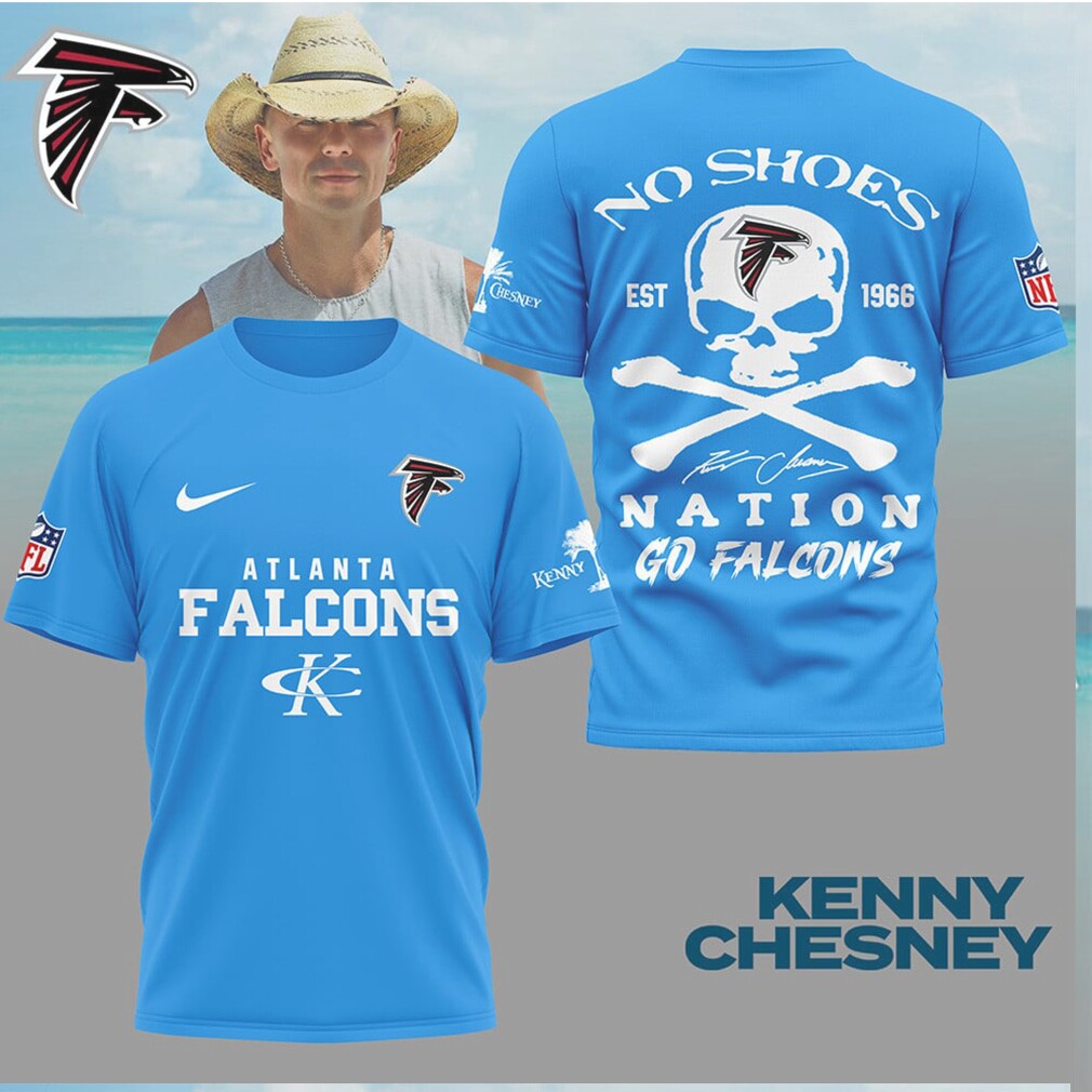 Atlanta Falcons x Kenny Chesney No Shoes Nation Skull Fan T Shirt Atlanta Falcons x Kenny Chesney No Shoes Nation Skull Fan T Shirt