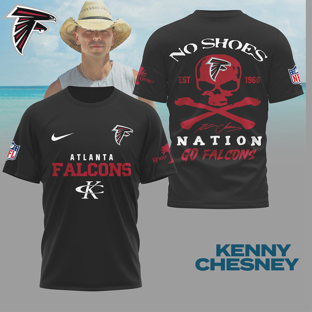 Atlanta Falcons x Kenny Chesney No Shoes Nation Skull T Shirt Atlanta Falcons x Kenny Chesney No Shoes Nation Skull T Shirt
