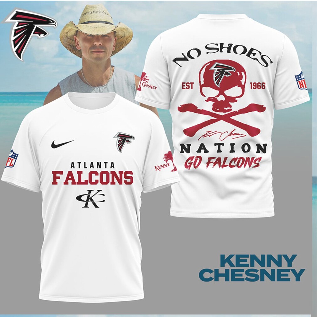 Atlanta Falcons x Kenny Chesney No Shoes Nation Skull T Shirt Atlanta Falcons x Kenny Chesney No Shoes Nation Skull T Shirt