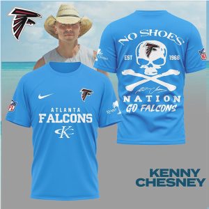 Atlanta Falcons x Kenny Chesney No Shoes Nation Skull T Shirt