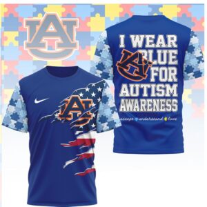 Auburn Tigers I Wear Blue for Autism Awareness T Shirt