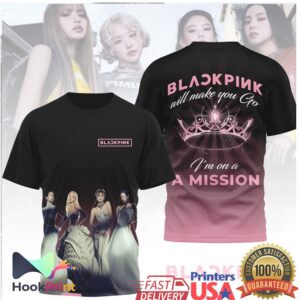 BLACKPINK I'm on a Mission Pink Fade K Pop World Tour Merch Shirt
