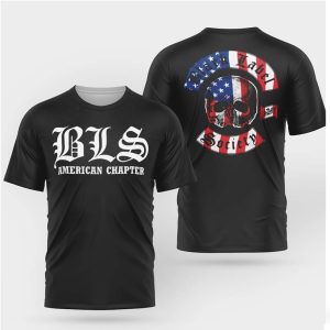 BLS American Chapter Skull US Flag Black Label Society Shirt
