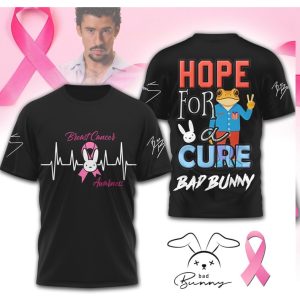 Bad Bunny Hope For A Cure Breast Cancer Awareness Graphic Shirt