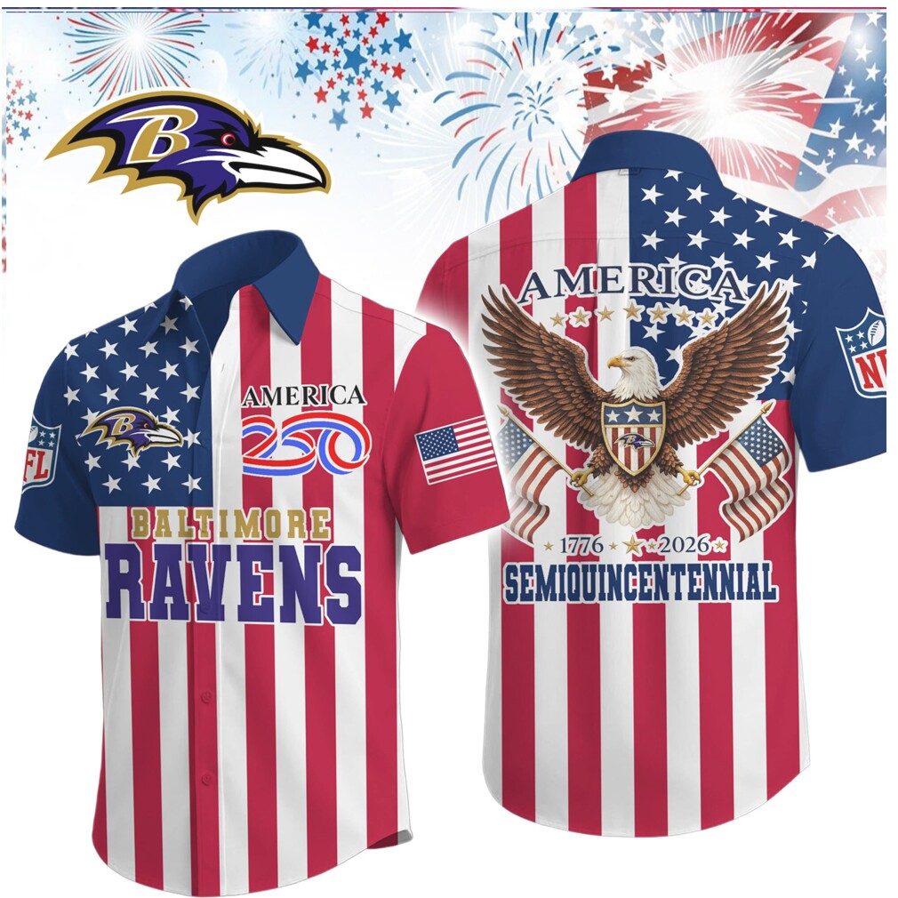 Baltimore Ravens America 250th Anniversary Semiquincentennial Patriotic Button Down Baltimore Ravens America 250th Anniversary Semiquincentennial Patriotic Button Down