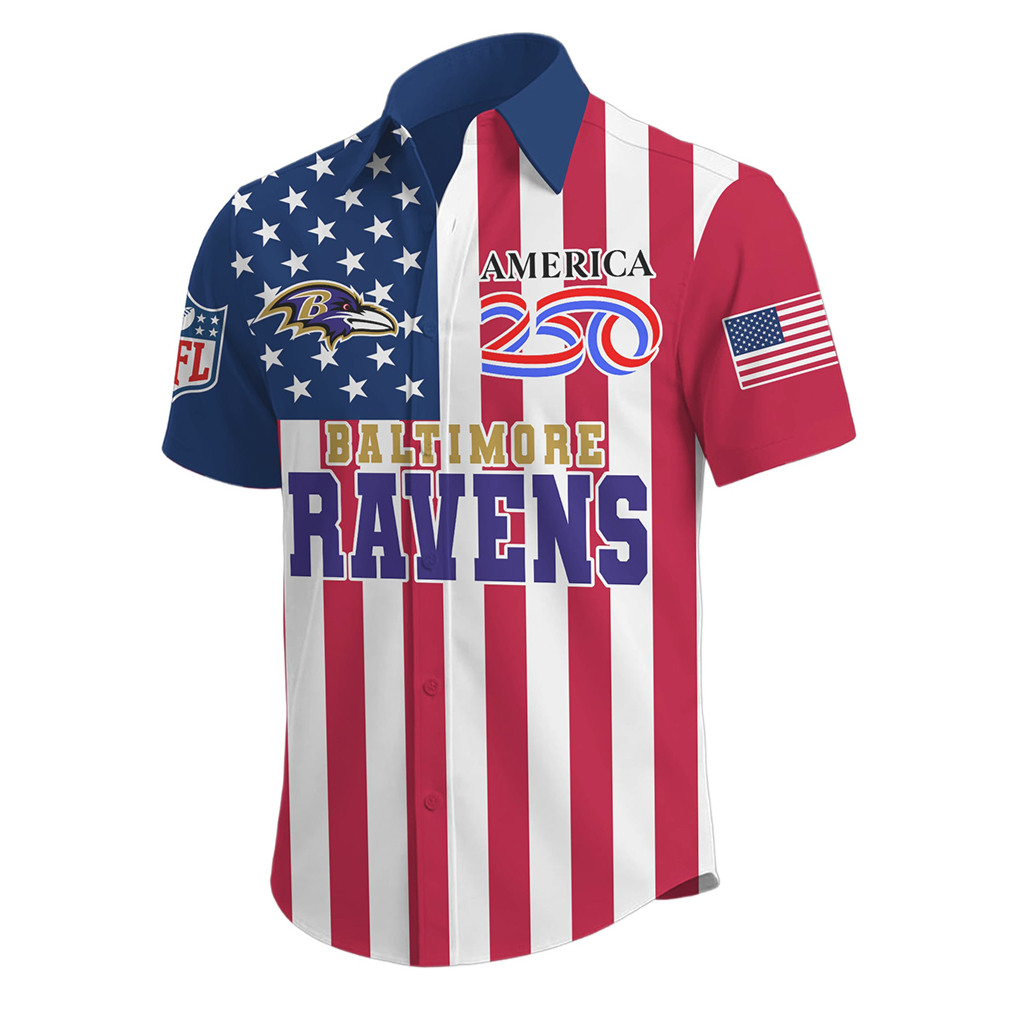 Baltimore Ravens America 250th Anniversary Semiquincentennial Patriotic Button Down Baltimore Ravens America 250th Anniversary Semiquincentennial Patriotic Button Down