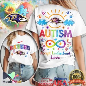 Baltimore Ravens Autism Awareness Colorful Football Fan Gear T Shirt