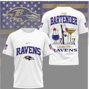 Baltimore Ravens Bartender This Bartender Loves The Ravens T Shirt