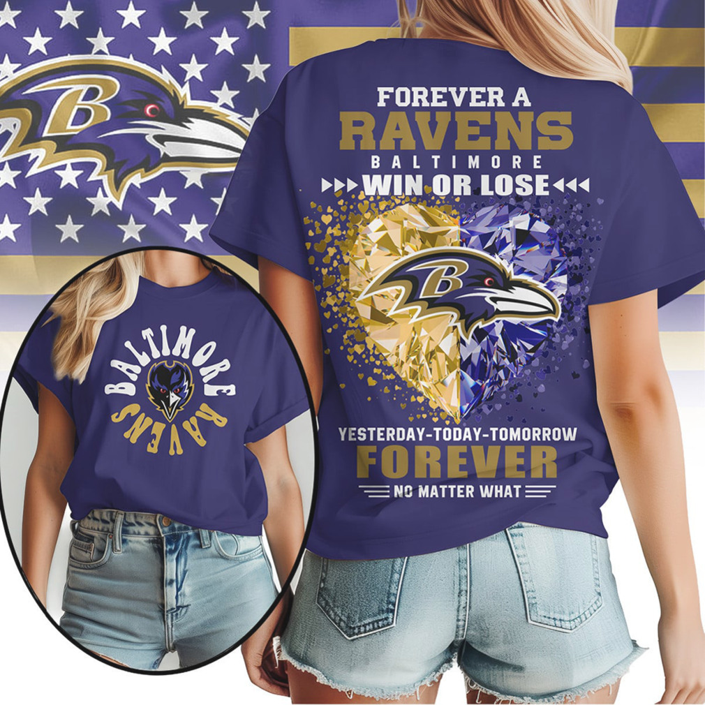 Baltimore Ravens Forever Fan Crystal Heart Team Pride Purple Gold Football T Shirt Baltimore Ravens Forever Fan Crystal Heart Team Pride Purple Gold Football T Shirt