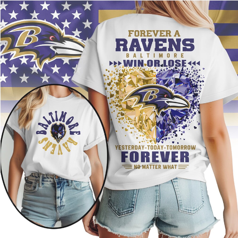 Baltimore Ravens Forever Fan Crystal Heart Team Pride Purple Gold Football T Shirt Baltimore Ravens Forever Fan Crystal Heart Team Pride Purple Gold Football T Shirt