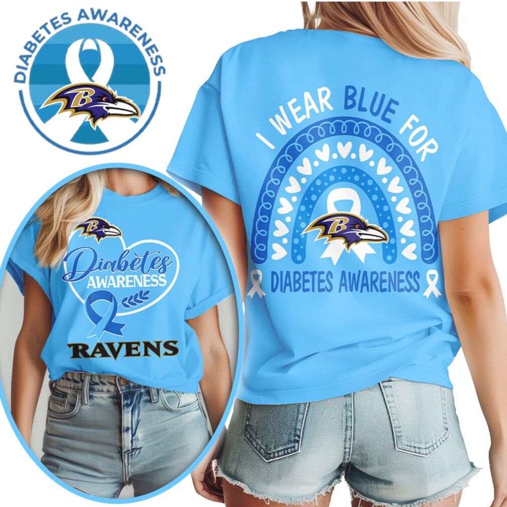 Baltimore Ravens I Wear Blue For Diabetes Awareness Support Purple Gold T Shirt Baltimore Ravens I Wear Blue For Diabetes Awareness Support Purple Gold T Shirt