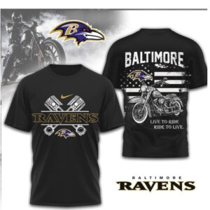 Baltimore Ravens Live to Ride Motorcycle Theme Sport Shirt