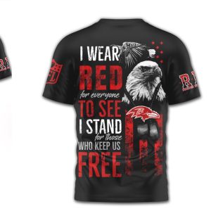Baltimore Ravens R.E.D. Friday Patriotic Eagle Military Support T Shirt