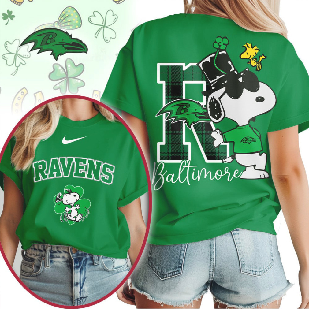 Baltimore Ravens Snoopy Lucky Green St Patricks Day NFL Football T Shirt Baltimore Ravens Snoopy Lucky Green St Patricks Day NFL Football T Shirt
