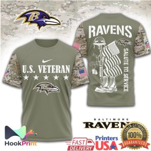 Baltimore Ravens U.S. Veteran Salute to Service Camo Graphic T Shirt