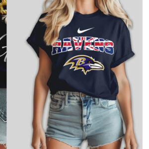 Baltimore Ravens United Kingdom Flag British Fan NFL Football T Shirt