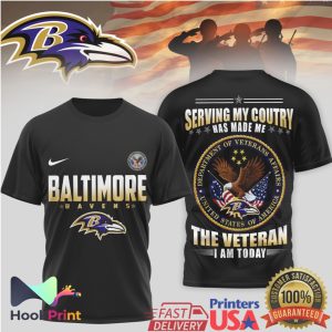 Baltimore Ravens Veteran Serving My Country Pride T Shirt