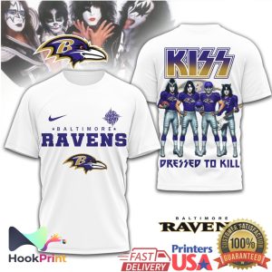 Baltimore Ravens x KISS Rock Band Dressed To Kill T Shirt
