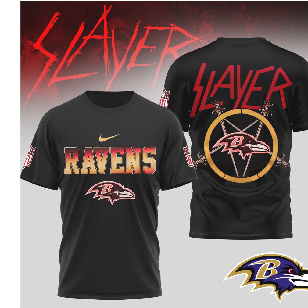 Baltimore Ravens x Slayer Metal Music Football Shirt Baltimore Ravens x Slayer Metal Music Football Shirt