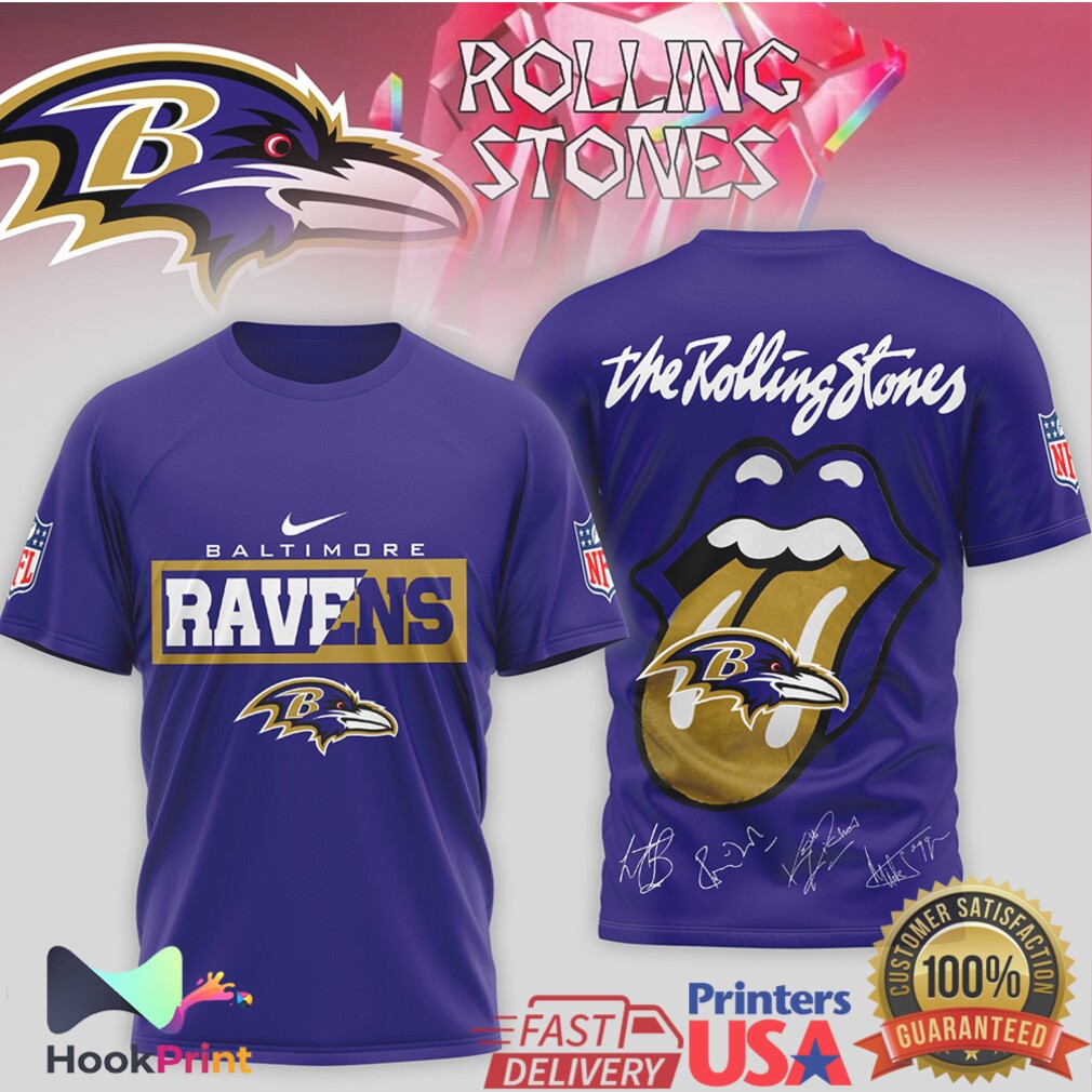 Baltimore Ravens x The Rolling Stones Tongue Graphic Signature T Shirt Baltimore Ravens x The Rolling Stones Tongue Graphic Signature T Shirt