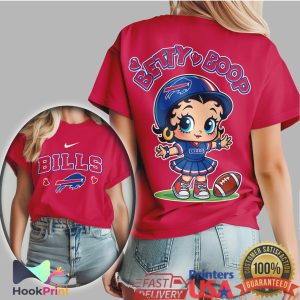 Betty Boop Buffalo Bills Red & Blue Football Fan T Shirt