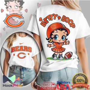 Betty Boop Chicago Bears Orange & Black Gameday T Shirt