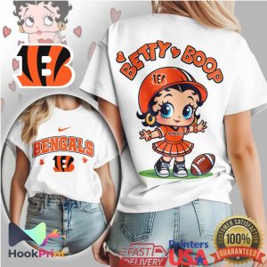 Betty Boop Cincinnati Bengals Football Cheerleader T Shirt