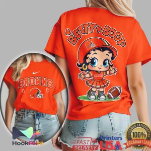 Betty Boop Cleveland Browns Football Helmet Graphic Shirt Betty Boop Cleveland Browns Football Helmet Graphic Shirt