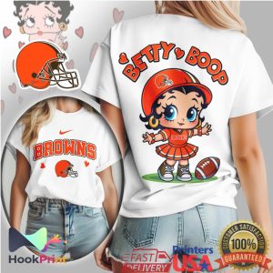 Betty Boop Cleveland Browns Football Helmet Graphic Shirt