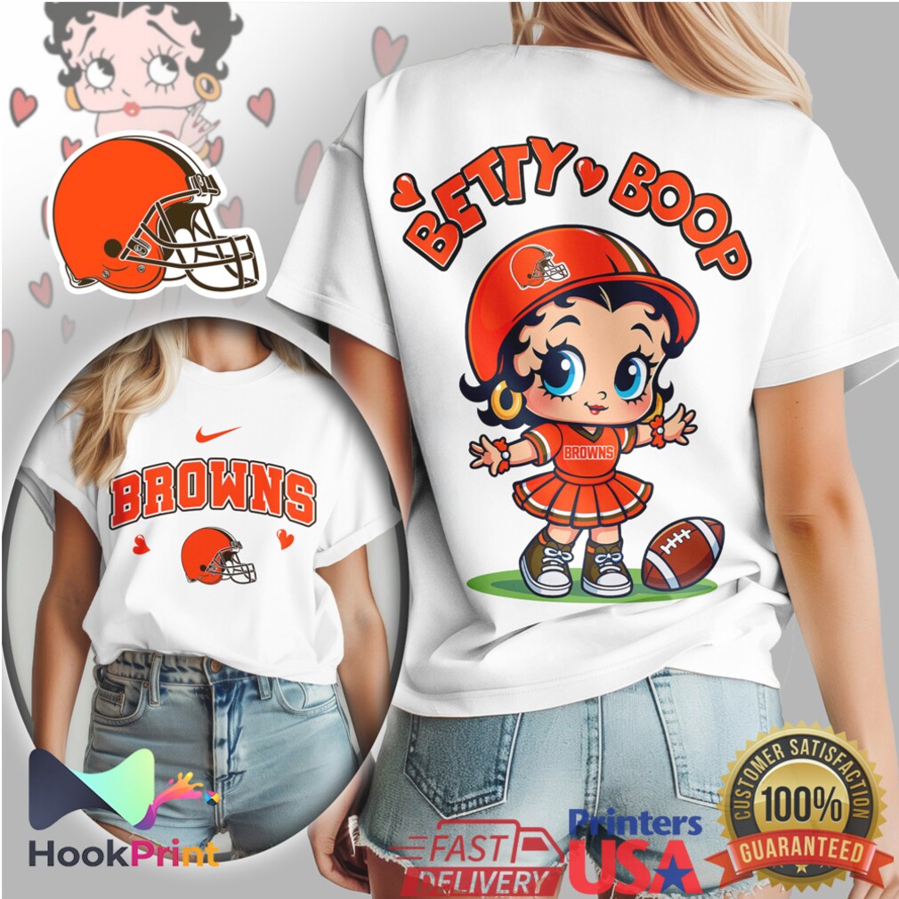 Betty Boop Cleveland Browns Football Helmet Graphic Shirt Betty Boop Cleveland Browns Football Helmet Graphic Shirt