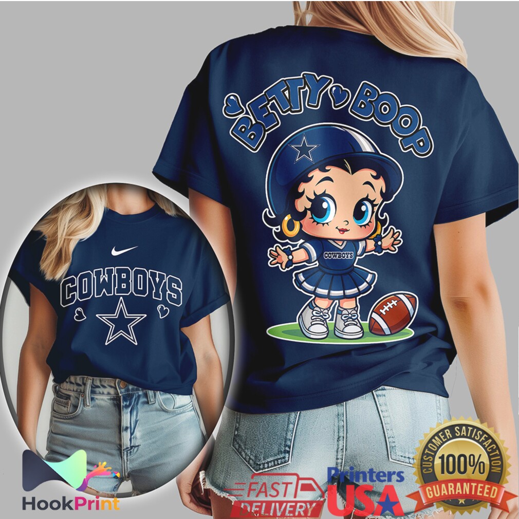 Betty Boop Dallas Cowboys Navy Blue Football Fan T Shirt Betty Boop Dallas Cowboys Navy Blue Football Fan T Shirt