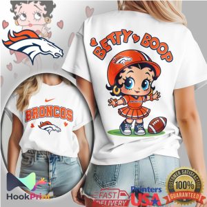 Betty Boop Denver Broncos Cute Sporty NFL Women's T Shirt