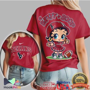 Betty Boop Houston Texans Football Fan Graphic T Shirt