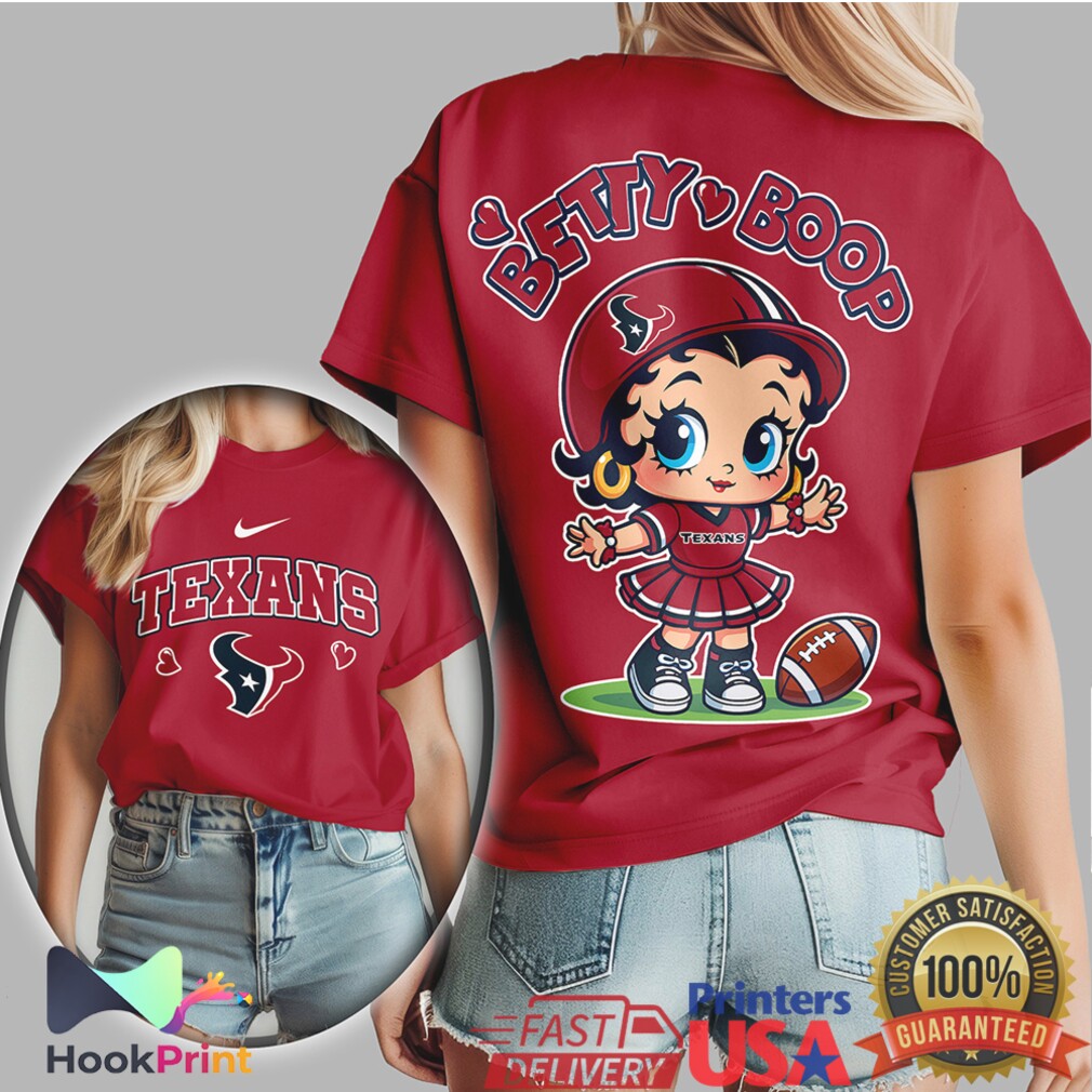 Betty Boop Houston Texans Football Fan Graphic T Shirt Betty Boop Houston Texans Football Fan Graphic T Shirt