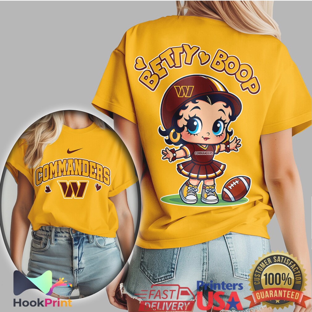 Betty Boop x Washington Commanders Cheerleader Fan T Shirt Betty Boop x Washington Commanders Cheerleader Fan T Shirt