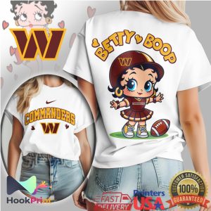Betty Boop x Washington Commanders Cheerleader Fan T Shirt