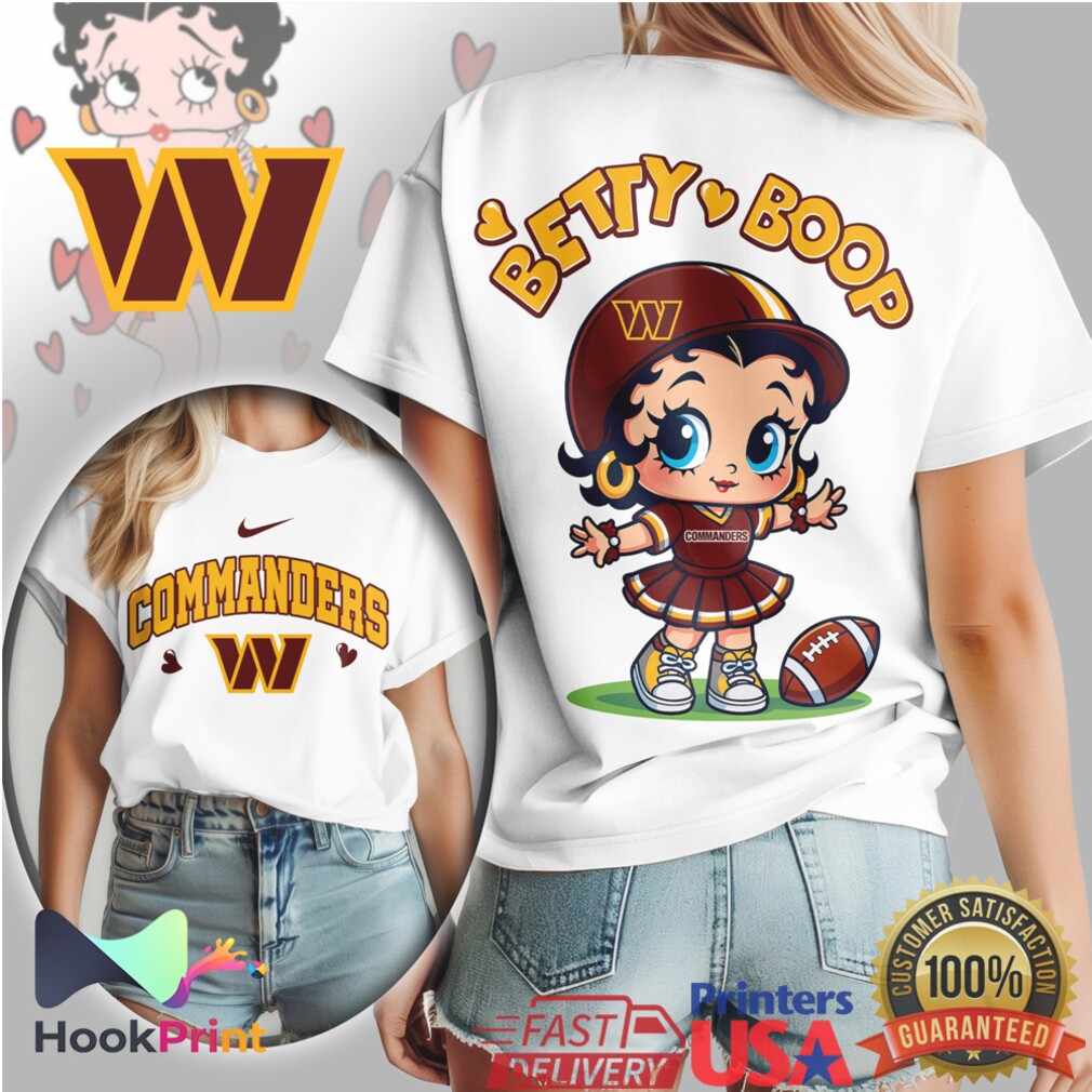 Betty Boop x Washington Commanders Cheerleader Fan T Shirt Betty Boop x Washington Commanders Cheerleader Fan T Shirt
